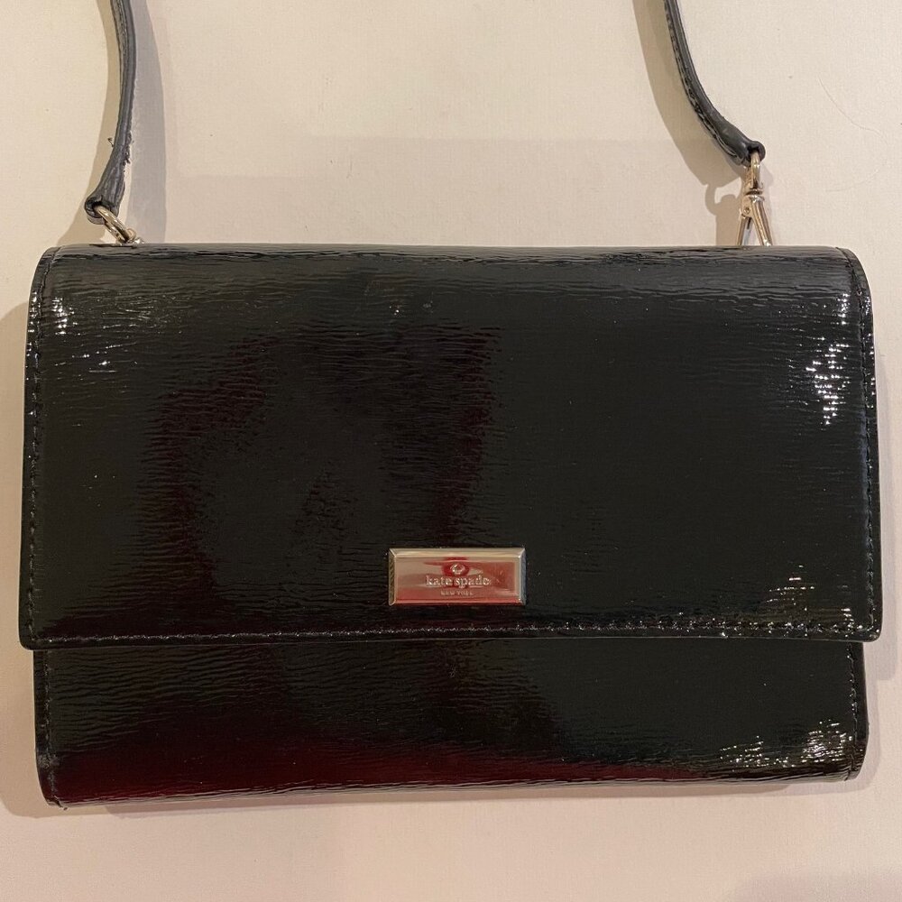 Kate Spade new york black patent leather Crossbody/wallet, credit card